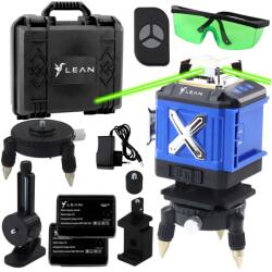 LEAN Nivelă laser 4D albastru/negru cu 2 baterii, în valiză (26585)