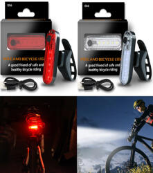 GordonToys Lumină LED pentru bicicletă USB 50 Lumeni - Rezistentă la apă, 4 Moduri de Iluminare (G37)