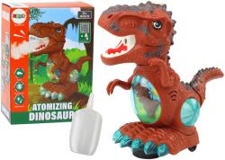 LEAN Toys Dinozaurul dansator maro cu senzor de obstacole, lumini și sunete (19738)