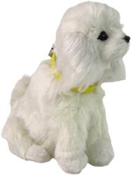 LEAN Toys Câine de pluș interactiv Pudel - Se mișcă și latră când este mângâiat pe cap (12697)