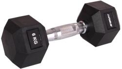 ENERO FIT Gantera hexagonala Enero Fit 6 kg negru/gri, cu invelis din cauciuc (1015194)