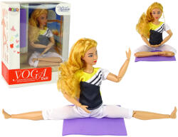 LEAN Toys Păpușă Yoga cu Păr Blond Lung și Covoraș de Yoga (15993)