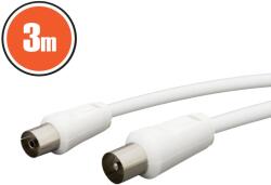 Delight Cablu coaxial conector - priză 3, 0 m alb (20124)