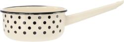 BackHomeLiving Cratiță emailată cu buline albe și mâner - 1, 5 L - 16 cm (EMA3554)