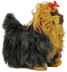 LEAN Toys Jucărie Interactivă Câine Yorkie Maro-Negru cu Coadă și Cap Mișcătoare (7273)