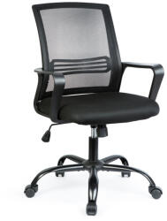 Bemada Scaun de birou ergonomic negru cu brațe fixe (BMD1119B)