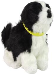 LEAN Toys Câine Interactiv de Pluș Border Collie cu Blană Moale și Zgardă Galbenă Detașabilă (12698)