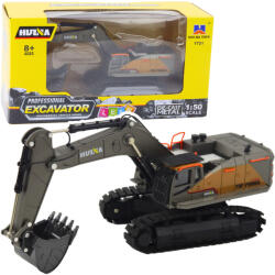 HUINA Excavator pe șenile Huina din metal, cu cupă mobilă, negru, scară 1: 50 (22759)