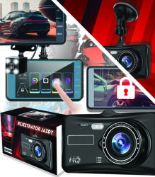 GordonToys Camera auto DVR HD cu cameră de marșarier și conexiune WiFi (G851)