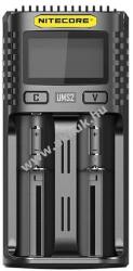NITECORE UMS2 USB gyorstöltő , LCD kijelzővel, 2 töltő csatornás Li-Ion akkuhoz