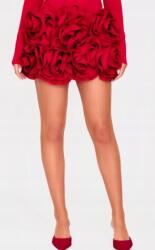 Prettylittlething Piros Mini Klasszikus Egyenes Szoknya 3D Virágok Prettylittlething 38