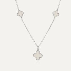 Giorre Fehér műgyanta lóhere nyaklánc, 925 ezüst, platina bevonattal - allegro - 21 150 Ft