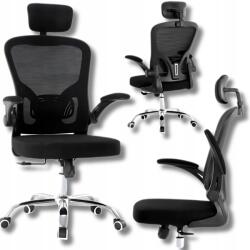  Irodai Forgószék Íróasztali Szék Mikrohálós Fekete Állítható (FOTEL OBROTOWY BIUROWY KRZESŁO)