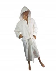  MrTowel kapucnis fürdőköpeny 100% Sűrű szövésű pamut "4XL" 450g/m2 Fehér (Szlafrok z Kapturem Bawełna Gęsto Tkana)