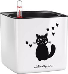 Lechuza CUBE Premium CAT 14 asztali virágtartó - fehér-magasfényű