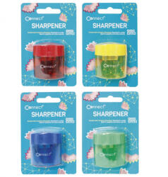 Connect Hegyező 2 lyukú műanyag, tartályos Connect bliszteres (C-105836) - officefirst