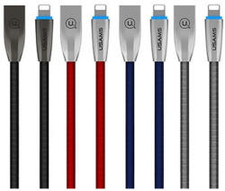 USAMS Braided U-Light Lightning kábel 1.2m kék IPZSUSB03 (US-SJ182) (IPZSUSB01)