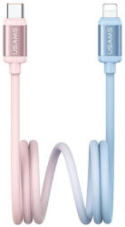 USAMS Bicolor Series SJ757 PD 30W USB-C/Lightning 1.2m kábel kék és rózsaszín (SJ757USB03)