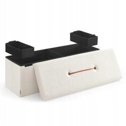 SONGMICS Téglalap alakú, masszív puff tárolóval, krémes-bézs színű, 131 literes (LSF097W01)