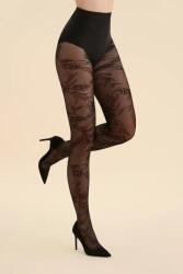 Gabriella Floral harisnyanadrág fekete, azsúrozott , XL