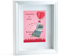 Partikellékek Pénzátadó nászajándék képkeret - Hőlégballon