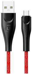USAMS szőttes kábel U41 microUSB 3m 2A SJ399USB02 (US-SJ399) Fast Charge vörös (SJ399USB02)