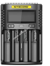 NITECORE USB akku gyorstöltő Nitecore UMS4 Li-Ion / Li-Ion IMR- / NiMH & LiFePO4 típusokhoz