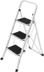 Brius Scara pliabila 3 trepte otel antiderapanta maxim 150 kg, 47x75x105 cm, compacta, alb negru (EZ-GSL03WT)