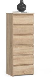 Brius Comoda 6 sertare pal laminat glisiere metalice, 40x35x109 cm, depozitare practica, stejar sonoma (AK-52852471) Comoda
