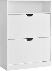 Brius Dulap pantofi 2 usi rabatabile separator reglabil pal, 80x24x102 cm, 16 perechi, alb mat (EZ-LBC048W01) Pantofar