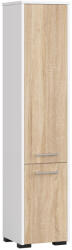 Brius Dulap baie pal tip coloana 2 usi 5 rafturi, 30x30x140 cm, organizare eficienta, alb stejar sonoma (AK-04388915)