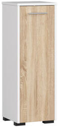 Brius Dulap de baie tip baza, cu usa reversibila si raft interior, PAL 16 mm, 30x30x85 cm, alb si sonoma (AK-04389462)