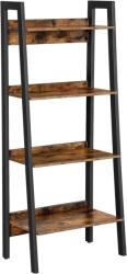 Brius Biblioteca tip scara, cadru otel cu 4 polite din MDF, stil industrial, 56x34x138cm, maro rustic si negru (EZ-LLS054X01) Raft