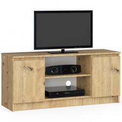 Brius Comoda tv pal 2 usi cu polita centrala, 120x40x55 cm, design natural, stejar artisan (AK-04380858) Comoda