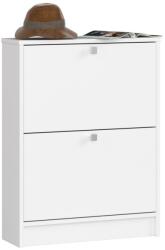 Brius Dulap pantofi pal 2 usi rabatabile compact, 60x20x80 cm, design luminos, alb (AK-38166820) Pantofar