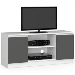 Brius Comoda tv pal 2 usi cu polita centrala, 120x40x55 cm, depozitare media, alb si gri (AK-04380995) Comoda