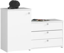 Brius Dulap pantofi S16 cu comoda, 3 niveluri rabatabile, PAL laminat 16 mm, 98x33x67 cm, alb (AK-38166943) Pantofar