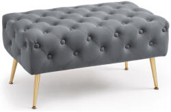 Brius Taburet Madrid, tapitat cu catifea, tip banca, cu picioare metalice, 80x42x41 cm, gri (AK-04380063)
