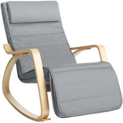 Brius Scaun balansoar din lemn, suport picioare reglabil, maxim 150kg, 67x115x91cm, gri deschis (EZ-LYY010G01)