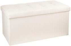 Brius Taburet dublu pliabil Atmosphera Lysandre, MDF si poliester, 76x38x38 cm, bej (JJ-140091A)