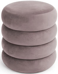 Brius Taburet tapitat Snuggo cu spatiu de depozitare, velur, diametru 42 cm, inaltime 45 cm, roz pudrat (AK-04380315)