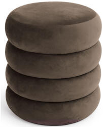 Brius Taburet tapitat Snuggo cu spatiu de depozitare, velur, diametru 42 cm, inaltime 45 cm, maro (AK-04380285)