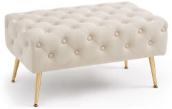 Brius Taburet Madrid, tapitat cu catifea, tip banca, cu picioare metalice, 80x42x41 cm, bej (AK-04380056)