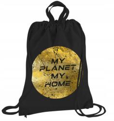 Beniamin Worko hátizsák iskolatáska cipőtartó táska Wf vászon táska fekete My Planet (5901276102472)