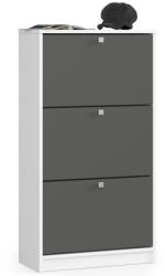 Brius Dulap pantofi pal 3 usi rabatabile organizare, 60x29x113 cm, design modern, alb gri (AK-04384306) Pantofar