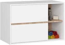 Brius Etajera de baie suspendata, cu 2 sertare, PAL 16 mm, 90x46x60 cm, alb si stejar sonoma (AK-38163836)
