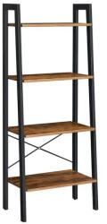 Brius Biblioteca tip scara, cadru otel cu 4 polite din MDF, stil industrial, 56x34x138cm, maro rustic (EZ-LLS44XV2) Raft