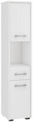 Brius Dulap baie pal tip coloana 2 usi sertar rafturi, 30x30x140 cm, design minimalist, alb (AK-52851184)