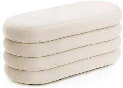 Brius Taburet tapitat Puffo cu spatiu de depozitare, velur, 100x42x42 cm, crem (AK-04380230)