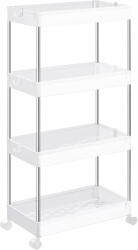 Brius Carucior de depozitare mobil cu roti, pe 4 niveluri, 40x22x87 cm, alb (EZ-KSC10WT)